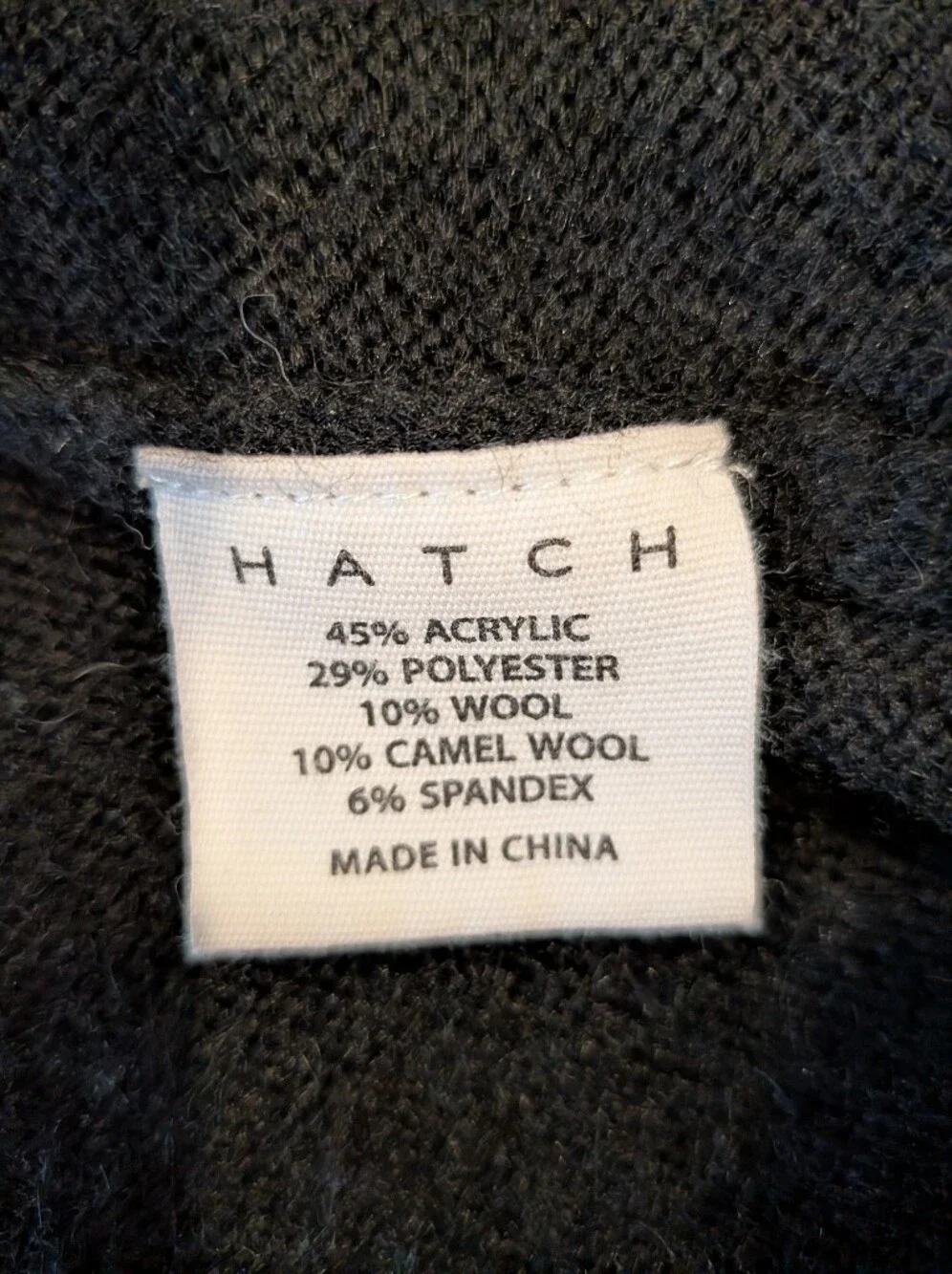 Hatch Eva Maternity Sweater Black V-Neck Wool Blend Minimalist Luxury Size XL